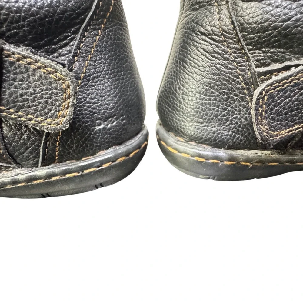 BOC Born Concept Womens Black Pebbled Leather Tall Boots Buckle C09603 Size 6